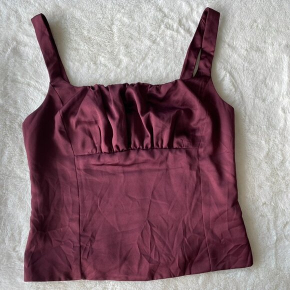 HARLOW RUCHED BUST FITTED SATIN CAMI - Picture 2 of 3